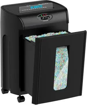 Woolsche Paper Shredder, 16-Sheet Cross Cut with 4.76-Gallon Pull Out Basket, P-4 Security Level, 3-Mode Design Shred Paper and CD/Credit Card, Durable&Fast with Jam Proof System Shredder for Office