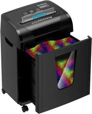 Woolsche Paper Shredder, 18-Sheet Cross Cut with 5.28-Gallon Pull Out Bin, P-4 Security Level, Shred Paper and Credit Card and CD, Durable&Fast with Auto Jam Proof System Shredder for Office