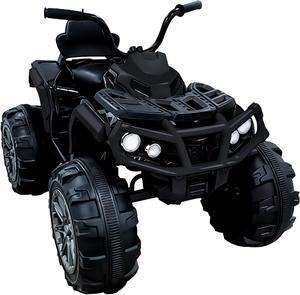 TCARAIWEN 24V Kids Ride on ATV 6mph Electric Power Wheels Quad Car with 2 Speeds Bluetooth Music LED