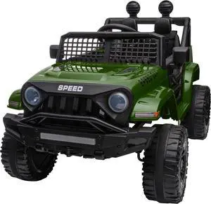 TCARAIWEN 12V Kids Car Ride on Jeep 2*55W Motors Electric Battery Power Wheels with Remote Control Bluetooth Music