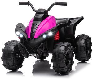 TCARAIWEN 4 Wheeler for Kids,  Powered Ride On ATV, Electric 4 Wheeler Quad ATV Car with  USB, LED Headlight Ride On Toys for Kids Pink