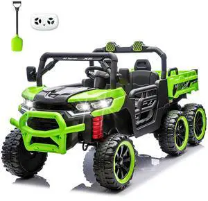 TCARAIWEN Kids 2 Seater Ride on Car 24V Electric Dump Truck 4WD Off-road UTV with Low & High Speeds Remote Control Bluetooth Music LED Lights TCARAIWEN Kids 2 Seater Ride on Car 24V Electric Dump Truck 4WD Off-road UTV with Low & High Speeds Remote Control Bluetooth Music LED Lights