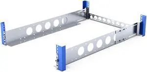RackSolutions 2U Wide Equipment Universal Rail 24in Depth with Wire Bar  Adjustable Rack Rails, Fits 4 Post Racks, 75 lb Capacity, Compatible with Dell, HP, IBM, Apple
