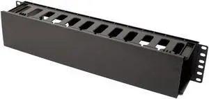 RackSolutions 2U Horizontal Plastic Cable Duct With Cover (3.5in Deep)  Efficient Cable Management