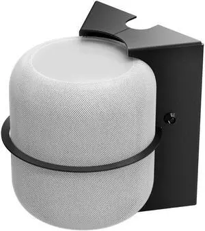 RackSolutions HomeBase Heavy Duty Speaker Secure Wall Mount for Apple HomePod (Black)  Compatible with 1st Generation HomePod  Model A1639  Mounting Hardware Included