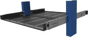 RackSolutions 1U Dual Dry Slide 2Post Center Mount Shelf - Sliding Shelves for IT Equipment, 40lb Capacity, Compatible with 3" Uprights