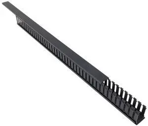RackSolutions Vertical Plastic Cable Duct With Cover (34in Tall, Button Mount)  Tool-Less Install, with Cover