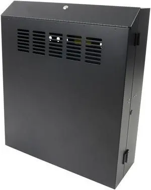 RackSolutions 5U Secure Vertical Wall Mount with Hinged Door  23in Depth, Lockable, Vented Bottom, 150 lb Capacity
