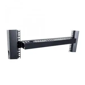 RackSolutions 1U Horizontal Plastic Cable Duct with Cover, 2.5" Deep, Finger Duct Design