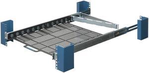 RackSolutions 1U Dry Sliding Seismic Transport Shelf, 24" Depth, Cable Management Arm