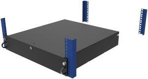 RackSolutions 2U Lockable Rackmount Drawer, 18 Deep with Optional Rear Bracket, 100 lb Capacity