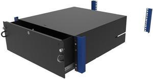 RackSolutions 4U Lockable Rackmount Drawer, 18 Deep with Optional Rear Bracket, 100 lb Capacity