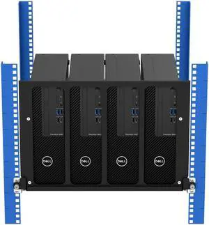 RackSolutions 4-Unit Precision 3460 SFF Face Plate/Bracket Set for Modular Device Testing Shelf, Optimized Cooling and Cable Access