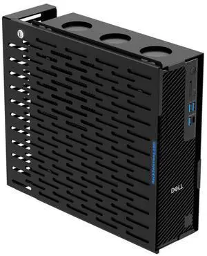 RackSolutions 110-E Secure Wall Mount for Dell Pro Slim PCs, Locking Enclosure with Cable Cover, Includes Keys and Mounting Hardware