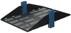 RackSolutions 3U 2Post Center Mount Vented Shelf 29in Depth  Flanged Down, Supports 300 lbs, Compatible with 2 Post Racks