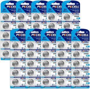 PKCELL 50-Pack CR2032 Lithium Coin Cell Battery, 3 Volt, Long Lasting Power, Mercury-Free Compatible with Apple AirTag, Key Fob, and other devices