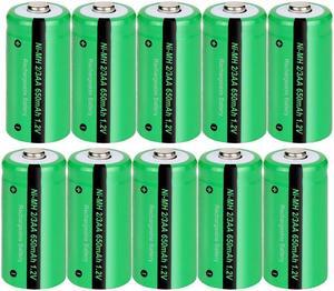 PKCELL 10PC 2/3AA 650MAH NI-MH Rechargeable Battery (30 * 15mm, 2/3AA Size, NOT AA or AAA Size)