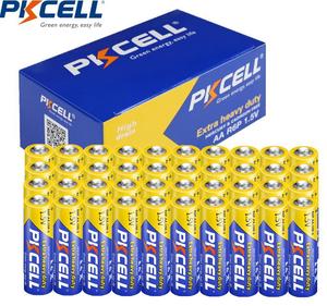 PKCELL 40 x AA Batteries 1.5V High Power Zinc Carbon Batteries for Toys Remote Control Lights