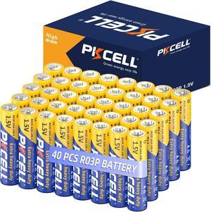 PKCELL AAA Batteries 40 Pack, Triple A Batteries, 1.5V High-Performance Carbon Battery for LED Candles Clock Remote Controls Flashlights