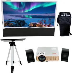Backyard Theater Systems  8' Projection Screen with Mini HD Projector and Sound Kit