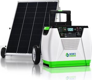 NATURES GENERATOR  1800W Gold System: Solar & Wind Powered Off-Grid Portable Generator + 100W Solar Panel