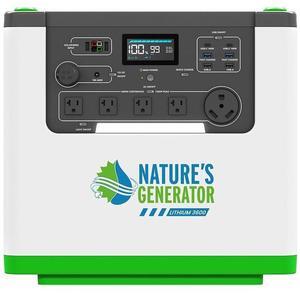 Nature's Generator Lithium 3600W Portable Power Station with Advanced LiFePO4 Battery and Multi-Charging Options for Home and Outdoor Use
