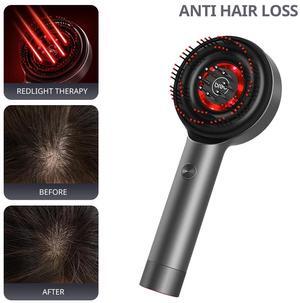 Breo Scalp3 Scalp Massager Comb Anti Hair Loss Scalp Massaging brush Hair Growth Care Scalp Hair Therapy Scalp Reduction Redlight Infrared Therapy Head Massager Grey