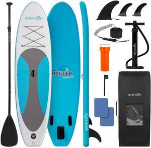 SereneLife Inflatable Stand Up Paddle Board with Premium SUP Accessories, Wide Stable Design, Non-Slip EVA Deck Pad for Youth and Adults