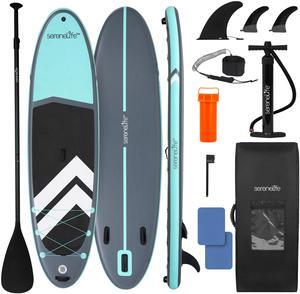 SereneLife 11 Inflatable SUP - Pet-Friendly Stand-Up Paddle board for Adults and Pet Ride Alongs - 35 Wide Stable Design with Non-Slip EVA Deck Pad, GoPro Mount and SUP Accessories, 440 lbs Capacity