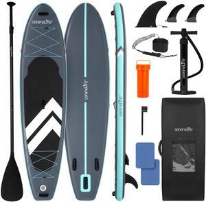 SereneLife 11 Inflatable Stand Up Paddle Board with Premium SUP Accessories - 32 Wide Stable Design with Non-Slip EVA Deck Pad for Youth and Adults, 350 lbs. Capacity