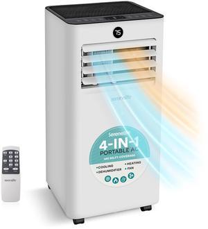 SereneLife SLPACHT102 Portable Air Conditioner & Heater-1000 BTU (Ashrae) Compact Home A/C Unit with Cooling and Heating, Includes Window Mount Kit (Gray)