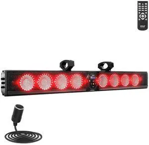 Pyle 46" Wireless BT Sound Bar Speaker System w/ AUX, USB, RGB Lights, Remote Control, 8 x 30 Watts (Marine/ATV/UTV Waterproof)