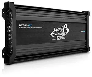 Lanzar 5-Channel Mosfet Amplifier - Wireless BT Streaming Audio Interface, 2 Ohm Stereo Stable with High Pass and Low Pass Filter Controls, Bridgeable at 4 Ohms, Bass Boost Circuit - HTG559BT