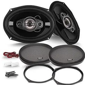 Pyle 6x9"/7x10" car Speakers 4-Way Quadriaxial Full Range Sound Audio - Butyl Rubber Surround, 500W w/ 4Ohm Impedance & 3/4'' Piezo Tweeters - Black Pair