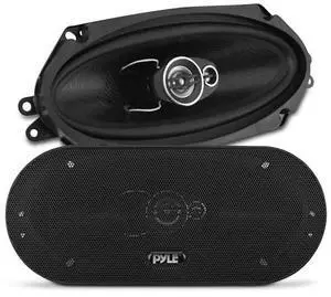 Pyle 3-Way Universal Car Stereo Speakers - 300W 4" x 10" Triaxial Loud Pro Audio Car Speaker Universal OEM Quick Replacement Component Speaker Vehicle Door/Side Panel Mount Compatible, PL410BK (Pair)