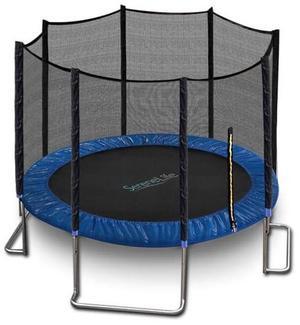 SereneLife 10FT Trampoline Outdoor  Heavy-Duty Backyard Trampoline for Kids and Adults with Wide Jumping Surface, Stable L-Shaped Legs, Safety Net, ASTM Approved, Supports 264 lbs., 120 x 100 IN