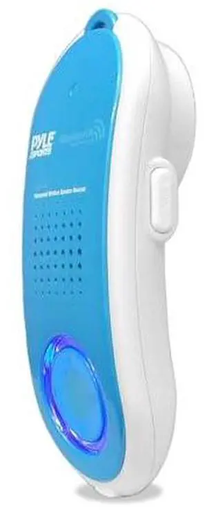 Pyle Portable Wireless Waterproof Handset Speaker - Bluetooth Compatible Rechargeable Battery Powered Shower Outdoor Loud Speaker w/ Microphone - USB Charger - iPhone, Android PBTWP24BL (Blue)