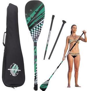 SereneLife Adjustable SUP Paddle - Adjustable 3-Piece Mix Carbonfiber Paddle, Lightweight & Comfortable to Use, Includes Carrying Bag w/ Zip and Handle, Comfortable Grip & Powerful Stroke