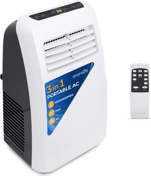 Serene Life Portable Air Conditioner - Compact Home AC Cooling Unit with Built-in Dehumidifier & Fan Modes, Includes Window Mount Kit (8,000 BTU)