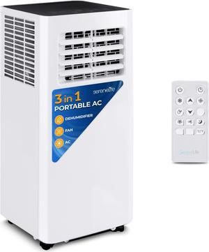 Serene Life Portable Air Conditioner - Compact Home A/C Cooling Unit with Built-in Dehumidifier & Fan Modes, Includes Window Mount Kit (10,000 BTU)