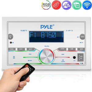 Pyle Marine Bluetooth MP3 Radio Receiver Double DIN - AM/FM/USB/AUX/SD LCD Display - PLMR77U