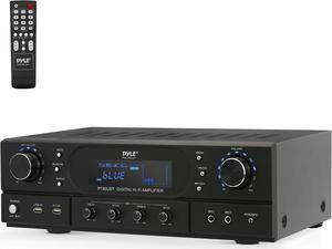 Pyle Home Theater Wireless Bluetooth Receiver Amplifier - 2x90W Dual Channel MP3/USB/FM Audio Stereo System - PT90UBT
