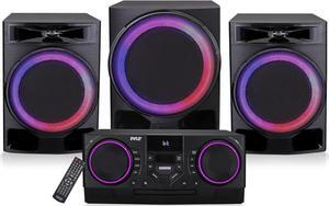 Pyle Mini Hi-Fi Bluetooth Stereo System - 4-Piece Home Audio System with MP3, USB, FM Radio, DSP-Tech, and Remote Control - PHSKR33