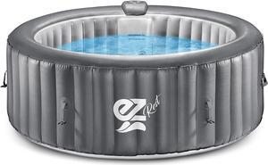SereneLife 6-Seat Round Inflatable Hot Tub Spa with LED Lights and Remote Control