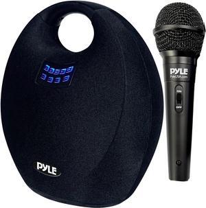 Pyle 5.25" Portable Wireless Bluetooth Streaming Speaker with Rechargeable Battery & Wired Microphone - Black (PNX6BK)