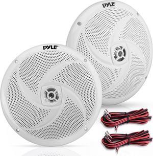 Pyle 8" Waterproof Marine Speakers, 2-Way Full Range Stereo Sound, 320W Max Power - White (PLMRS8W)