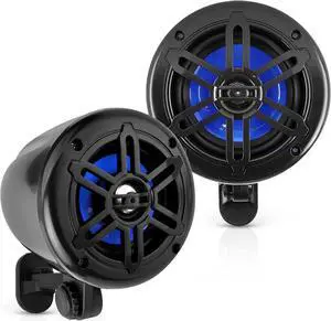 Pyle 4" Waterproof Marine UTV Off-Road Speakers, 2-Way Full-Range Stereo Sound, 150W Max Power - Black (PLMRWK49BK)