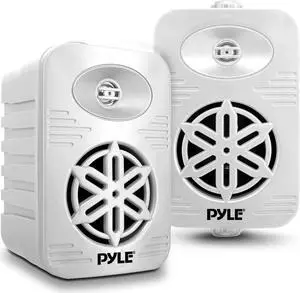 Pyle 4" 2-Way Indoor/Outdoor Speaker System with 1/2" Polymer Tweeter & Waterproof Design - White (PDWR45WT)