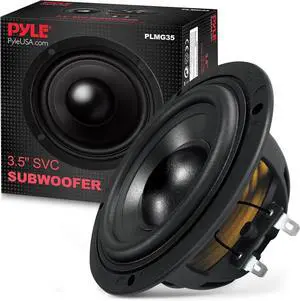 Pyle 3.5'' Single Voice Coil Car Subwoofer - 20W 4-Ohm Audio Powered Subwoofer with Rubber Edge - PLMG35