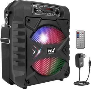 Pyle 8 Portable Bluetooth PA Speaker - Rechargeable with Party Lights and FM Radio (300 Watt MAX)